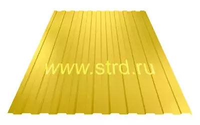 Профнастил C 8 0.7мм Полиэстер Россия RAL 1018 (желтый) Металл Профиль