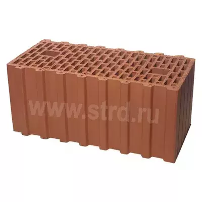 Керамический блок теплая керамика пустотелый Ceramic Thermo 14,3 NF Красный рифленый рабочий размер 510мм 510*250*219мм М100кг/см2 BRAER