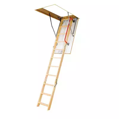 Лестница деревянная Fakro LWK Komfort складная 4-сегментная 130*70см 330см