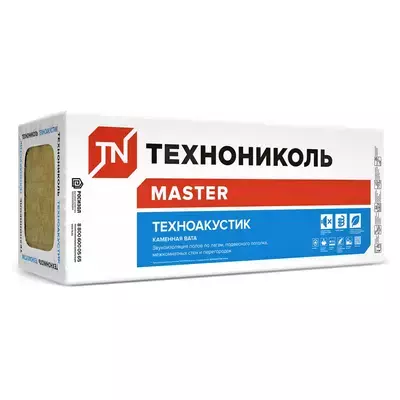 Утеплитель ТехноНИКОЛЬ Техноакустик 1200*600*100мм 4.32м2 0.432м3 минвата (базальт)