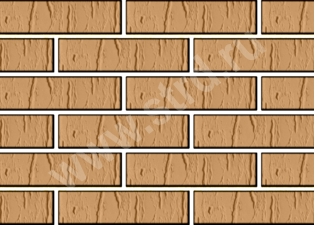 Кирпич облицовочный пустотелый Солома шале 250*120*65мм утолщенная стенка 20мм М150кг/см2 Terex