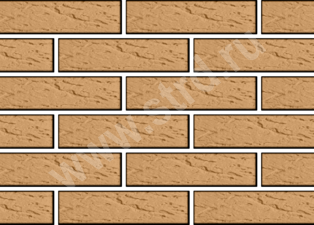 Кирпич облицовочный пустотелый Солома рустик 250*120*65мм утолщенная стенка 20мм М125кг/см2 Terex