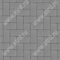 Тротуарная плитка Брусчатка Серый основа - серый цемент 200*100*60мм Фабрика Готика