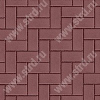 Тротуарная плитка Брусчатка Красный с/ц полный прокрас на сером цементе основа - серый цемент 200*100*40мм Фабрика Готика