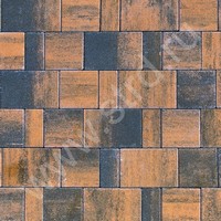 Тротуарная плитка Старый город Ландхаус Color Mix Техас верхний прокрас на белом / сером цементе основа - серый цемент набор на м2  t=60мм BRAER