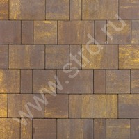 Тротуарная плитка Старый город Ландхаус Color Mix Мускат верхний прокрас на белом / сером цементе основа - серый цемент набор на м2  t=60мм BRAER