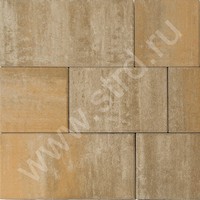 Тротуарная плитка Триада Color Mix Плато верхний прокрас на белом / сером цементе основа - серый цемент набор на м2  t=60мм BRAER
