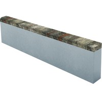 Бордюр тротуарный CMX4 Сильвинит верхний прокрас на белом / сером цементе основа - серый цемент 1000*200*80мм Лидер 40