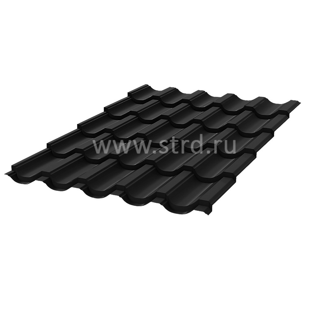 Металлочерепица Garda 0.5мм Rooftop Бархат (Rooftop Matte) Россия RAL 9005 (черный) Stynergy