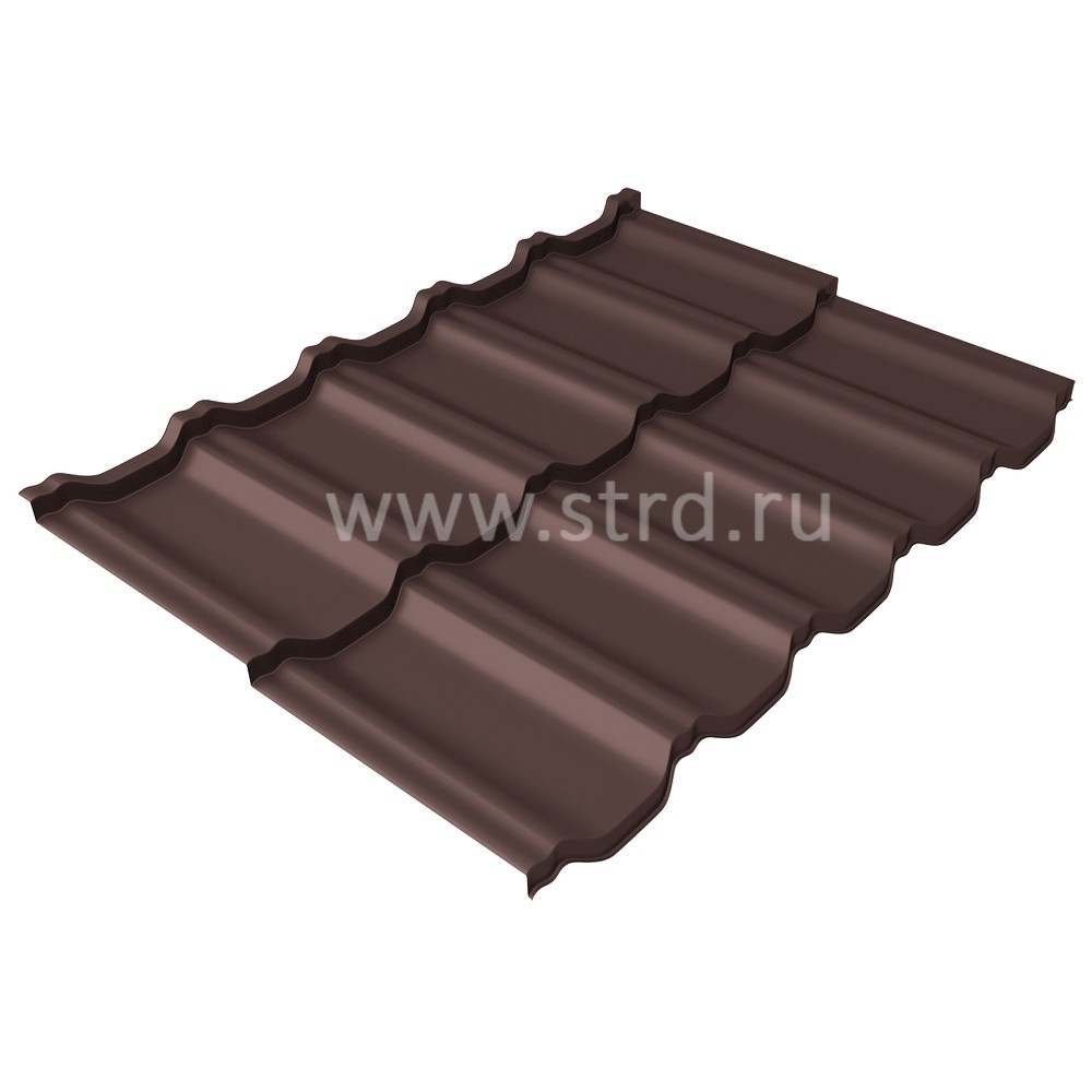 Металлочерепица Kvinta Uno 0.5мм Satin Россия RAL 8017 (коричневый) 0.72м Grand Line