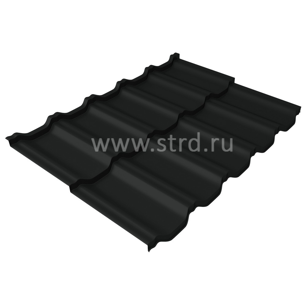 Металлочерепица Kvinta Uno 0.5мм Satin matt Россия RAL 9005 (черный) 0.72м Grand Line